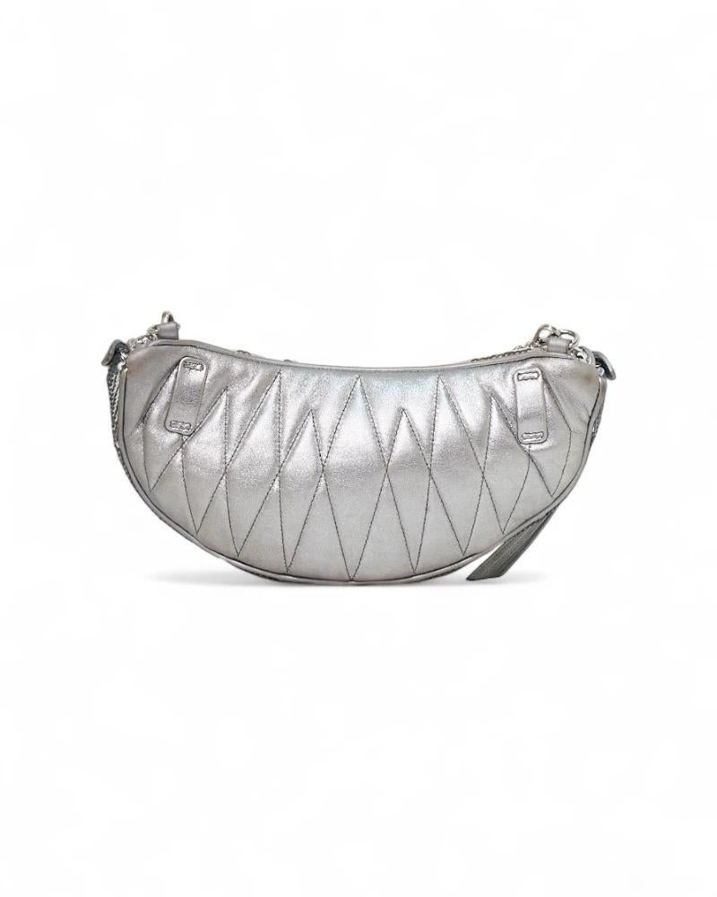 Donna Miu Miu Marsupio Small Glitter Argento in vendita