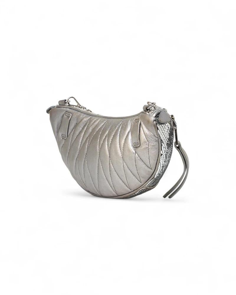 Miu Miu Marsupio Small Glitter Argento in vendita 2