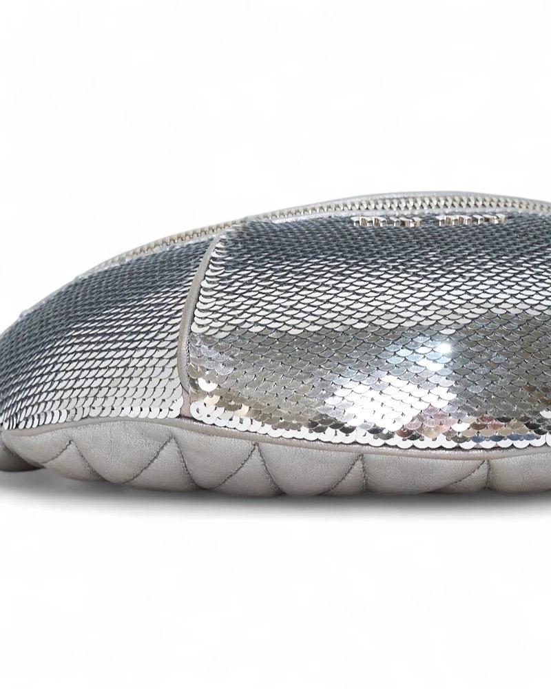 Miu Miu Marsupio Small Glitter Argento For Sale 3