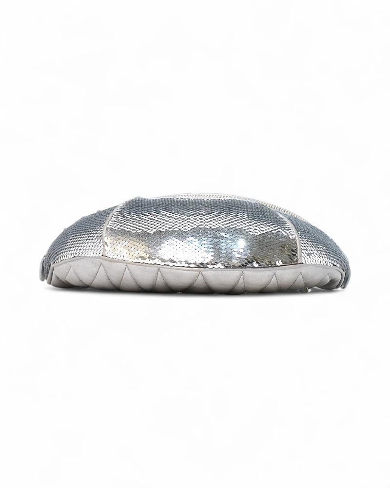 Miu Miu Marsupio Small Glitter Argento in vendita 3