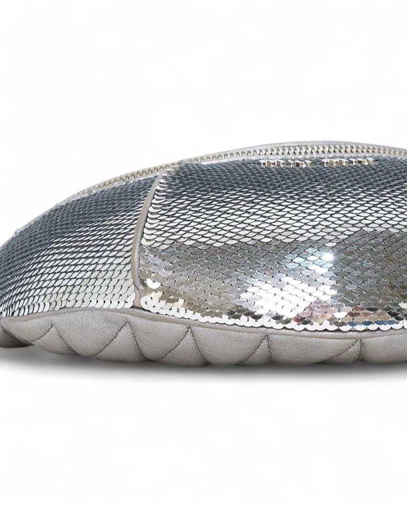 Miu Miu Marsupio Small Glitter Argento in vendita 4