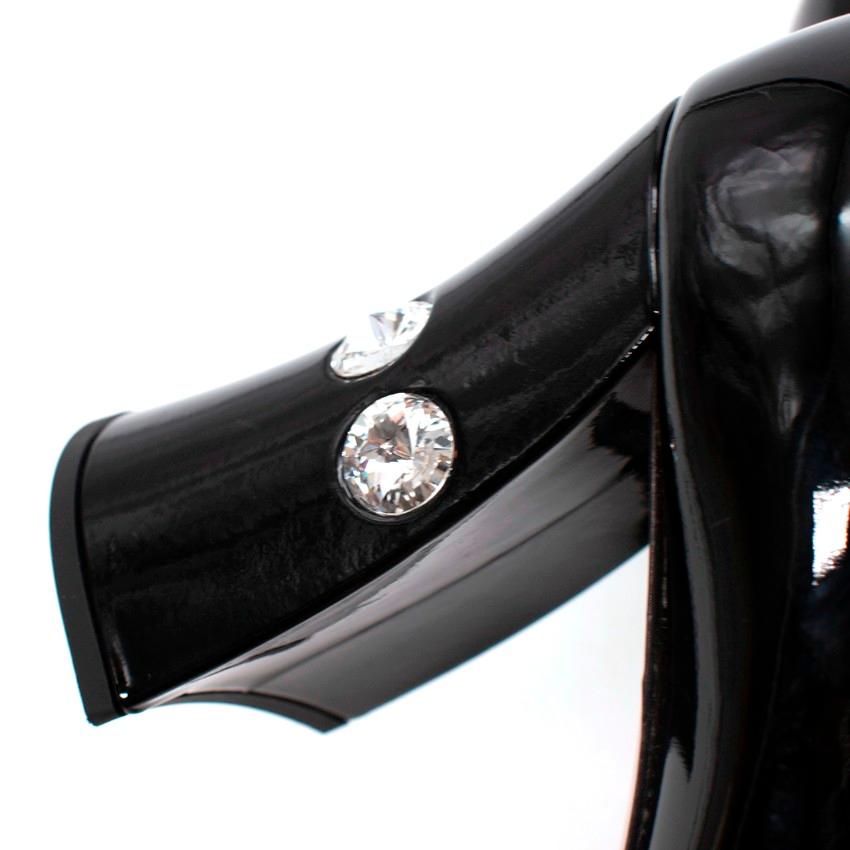Miu Miu Mary-Jane Schwarz Kristallverzierte Leder Pumps 3