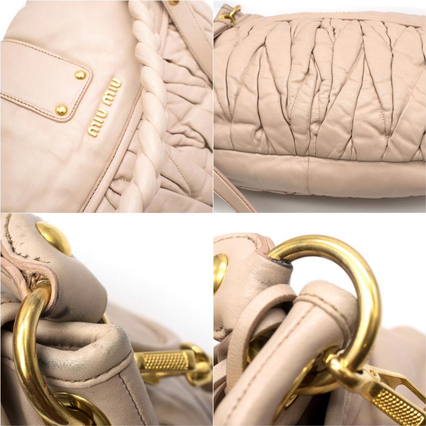 Miu Miu Matelasse Beige Leather Tote Bag 2