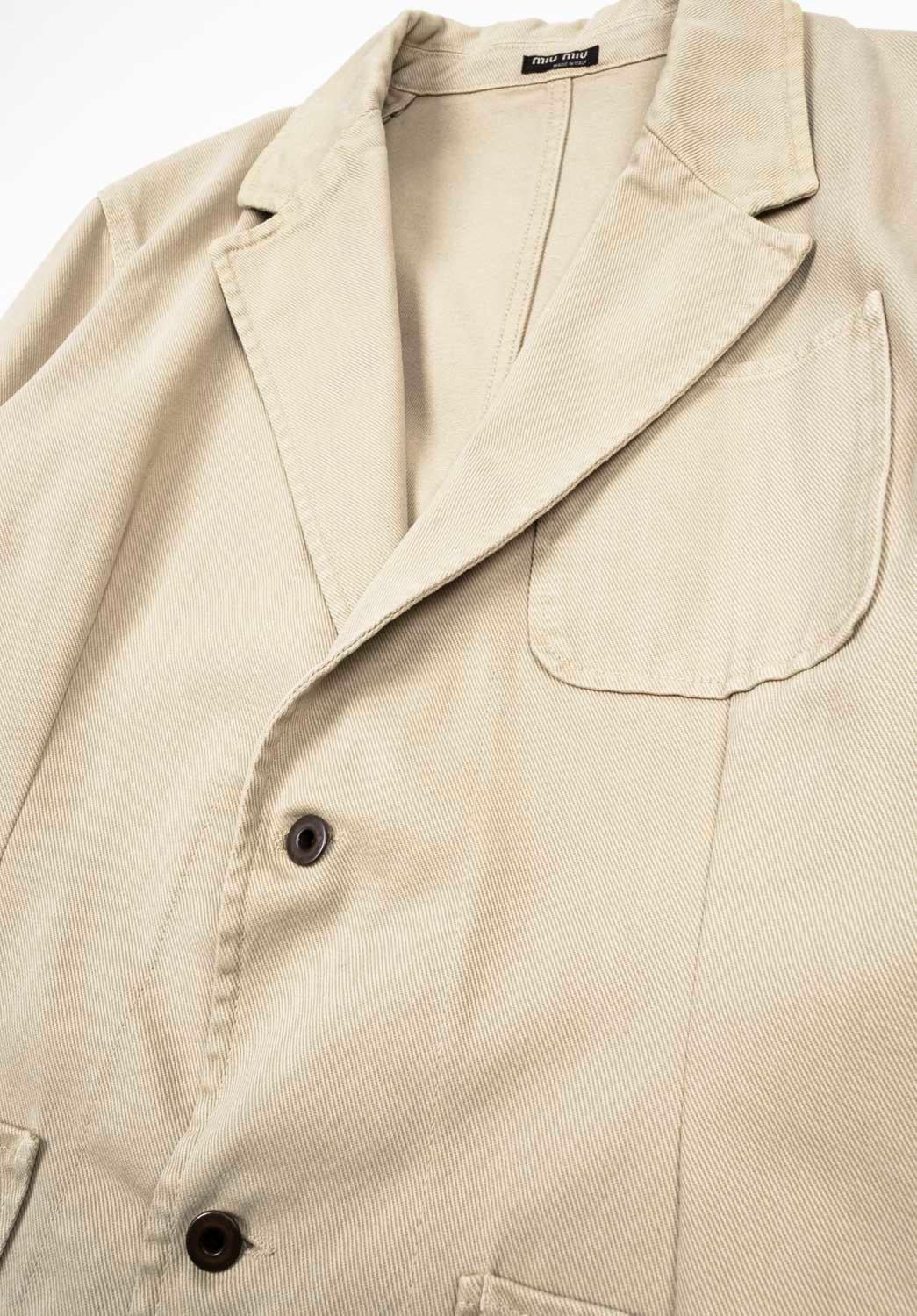Chaqueta Miu Miu Hombre by Prada Blazer Talla ITA52/L, S1221 Beige en venta