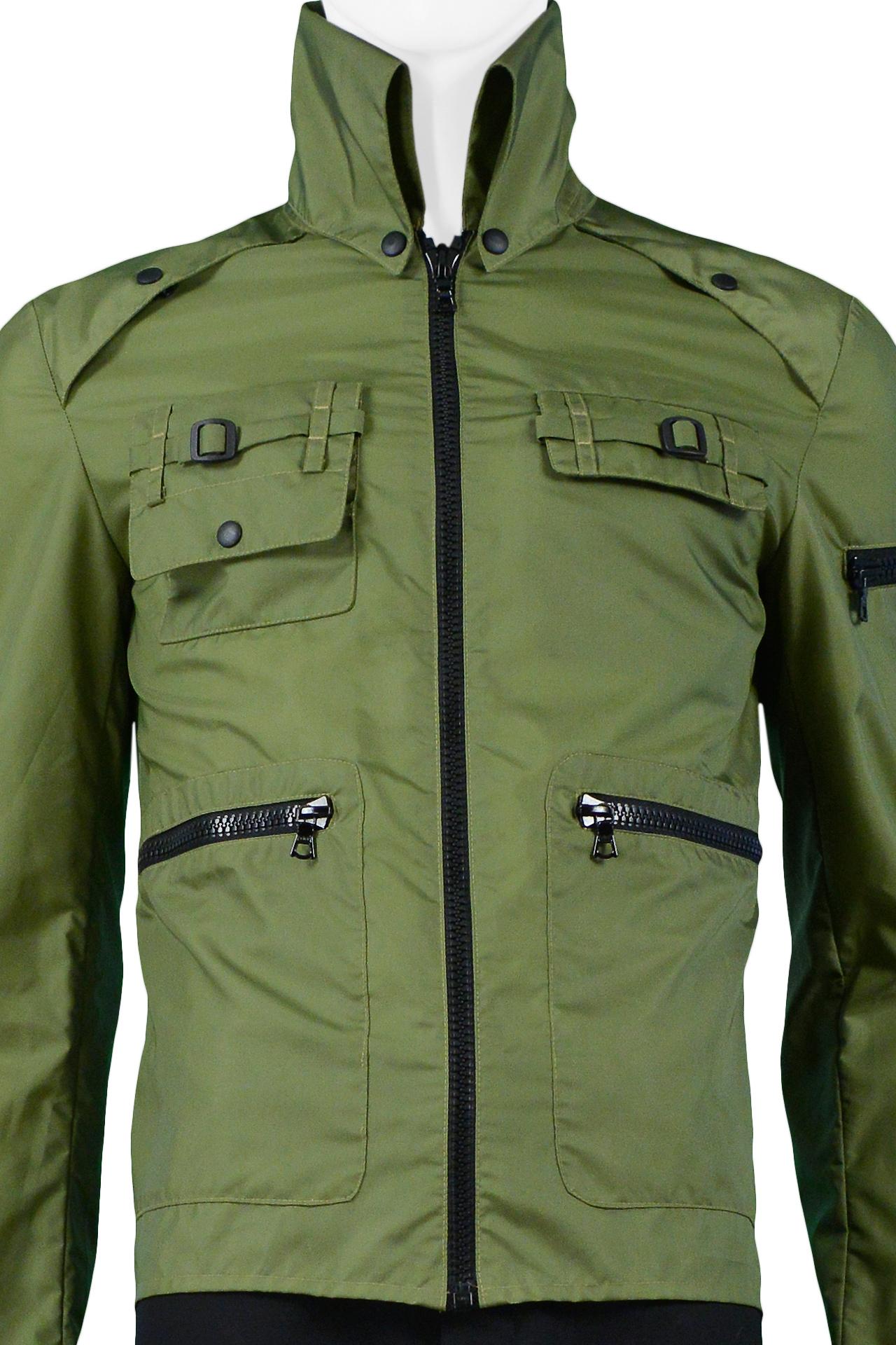 Black Miu Miu Mens Army Green Utility Jacket 1990s