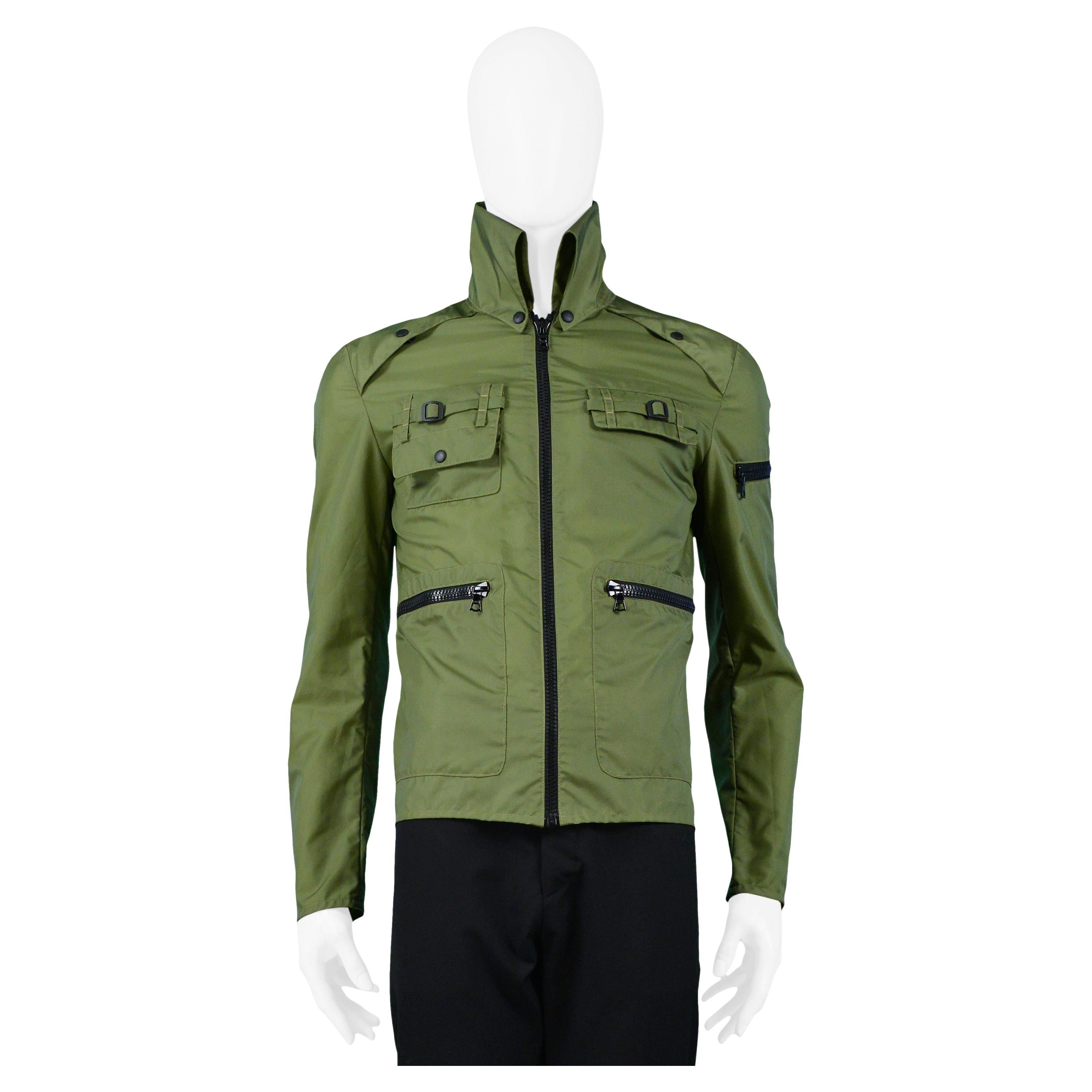 Miu Miu Mens Army Green Utility Jacket 1990s