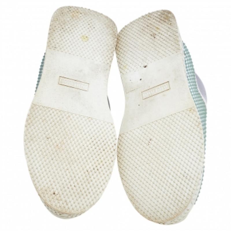 Miu Miu Mesh and Neoprene Crystal Embellished Slip On Sneakers Size 36.5 In Fair Condition In Dubai, Al Qouz 2