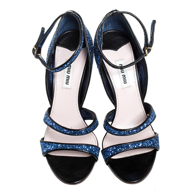 metallic blue sandals