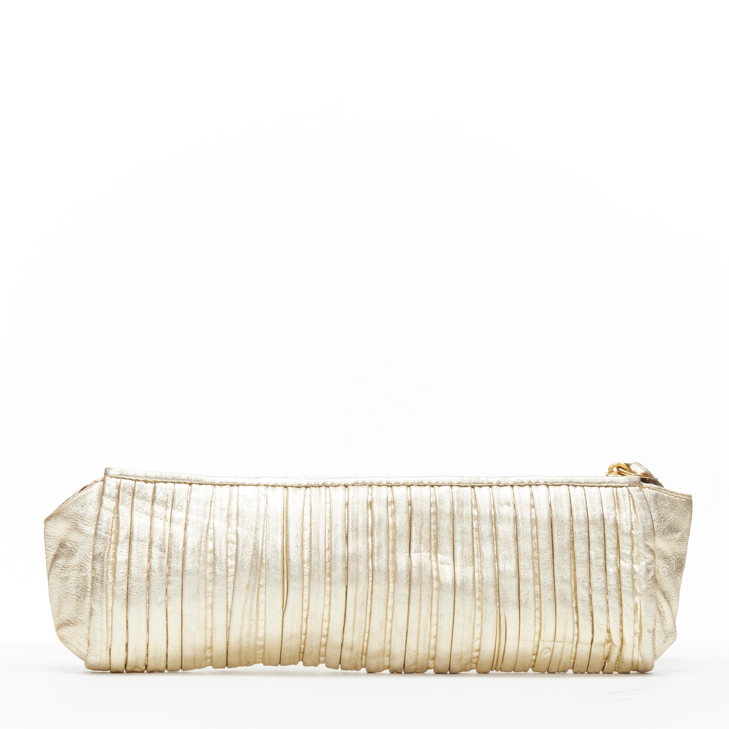 gold pleated bag