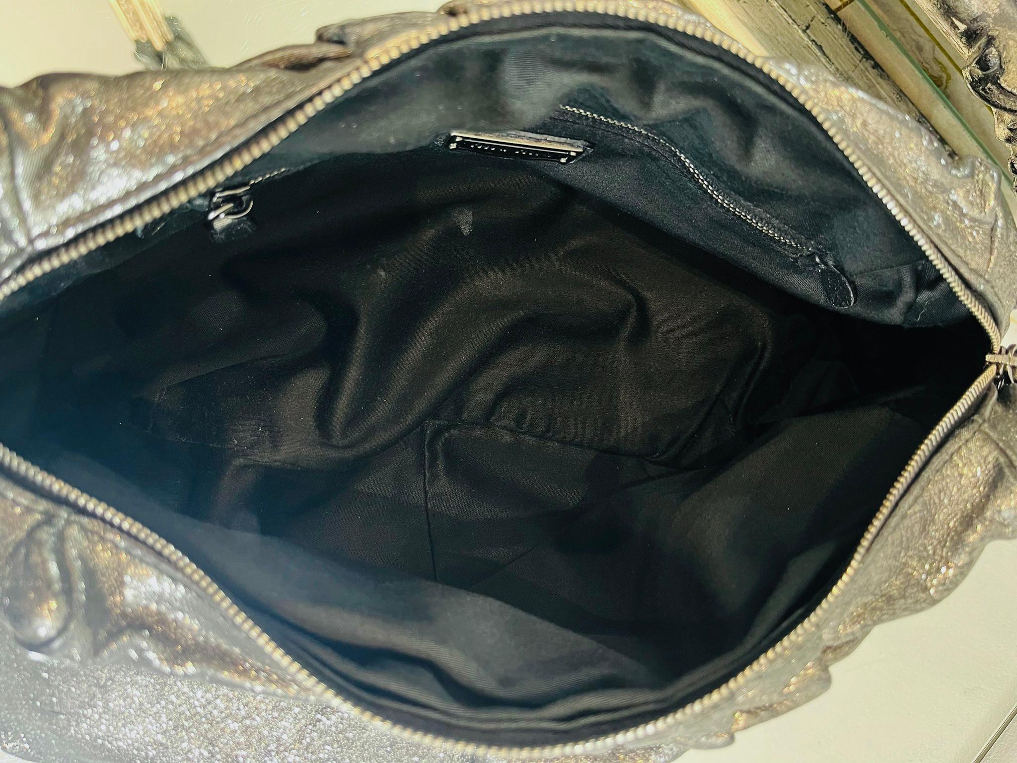 Miu Miu Metallic Leather Clutch Bag For Sale 2