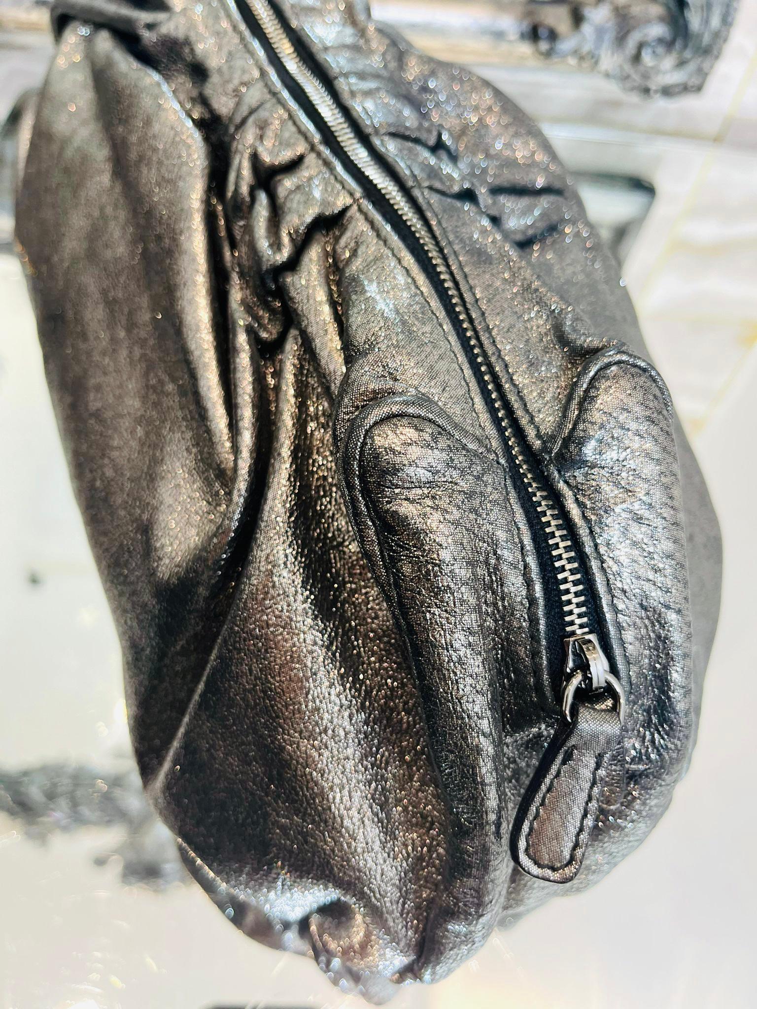 Miu Miu Metallic Leather Clutch Bag For Sale 4