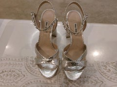 Miu Miu Metallic Platform Sandal size 39