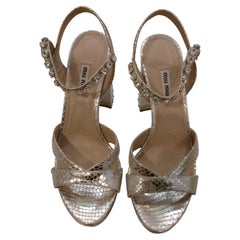 Miu Miu Metallic Platform Sandal size 39