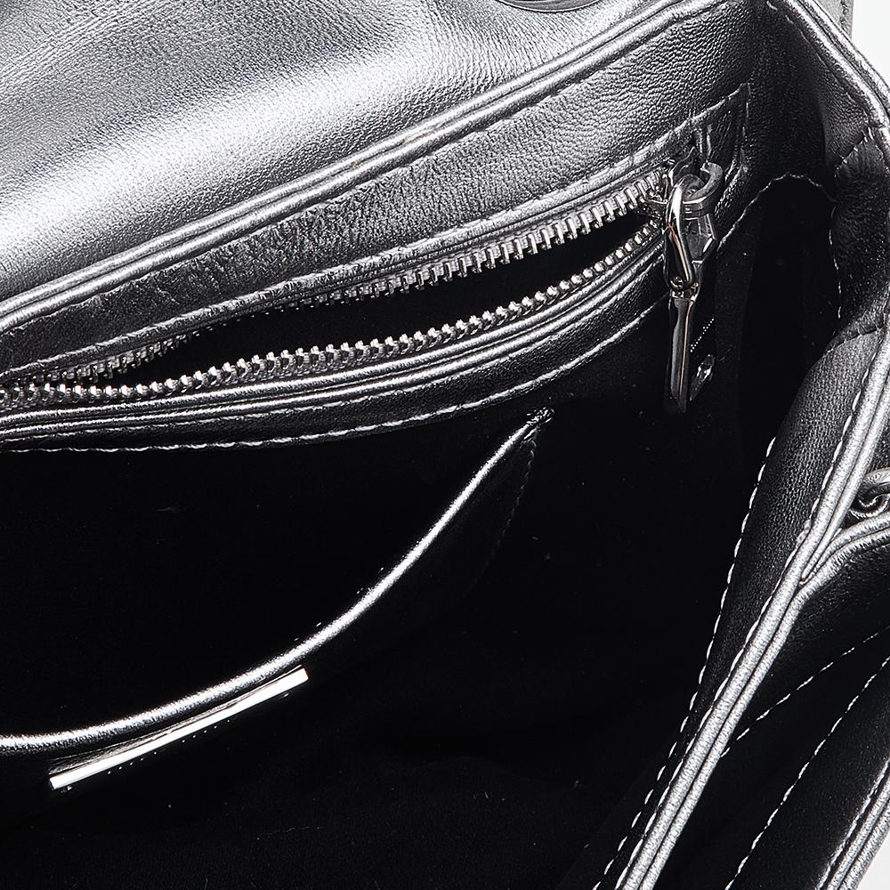 Miu Miu Metallic Silver Matelasse Leather Medium Club Shoulder Bag 1