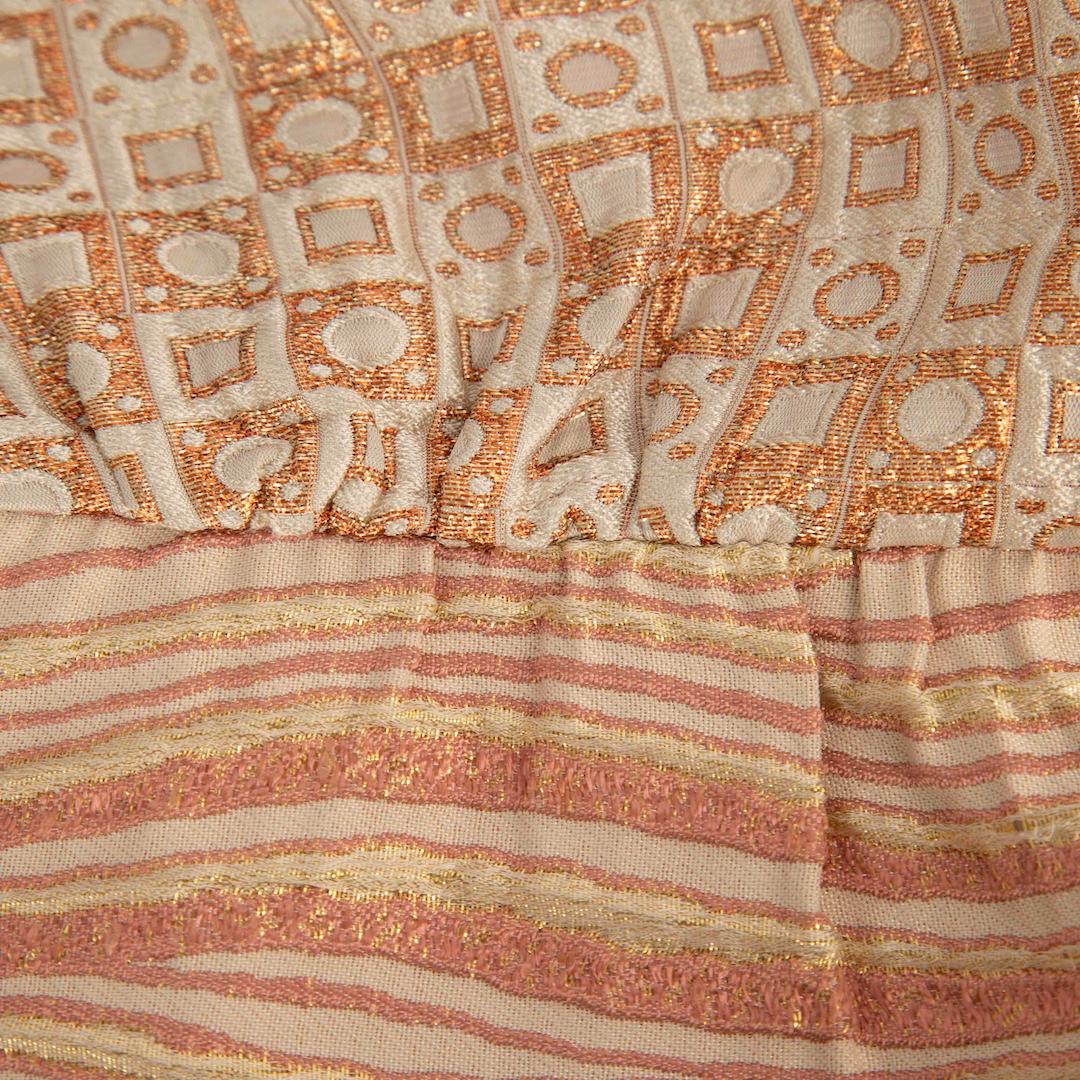 Beige Mini abito a righe metallizzato Miu Miu Taglia M in vendita