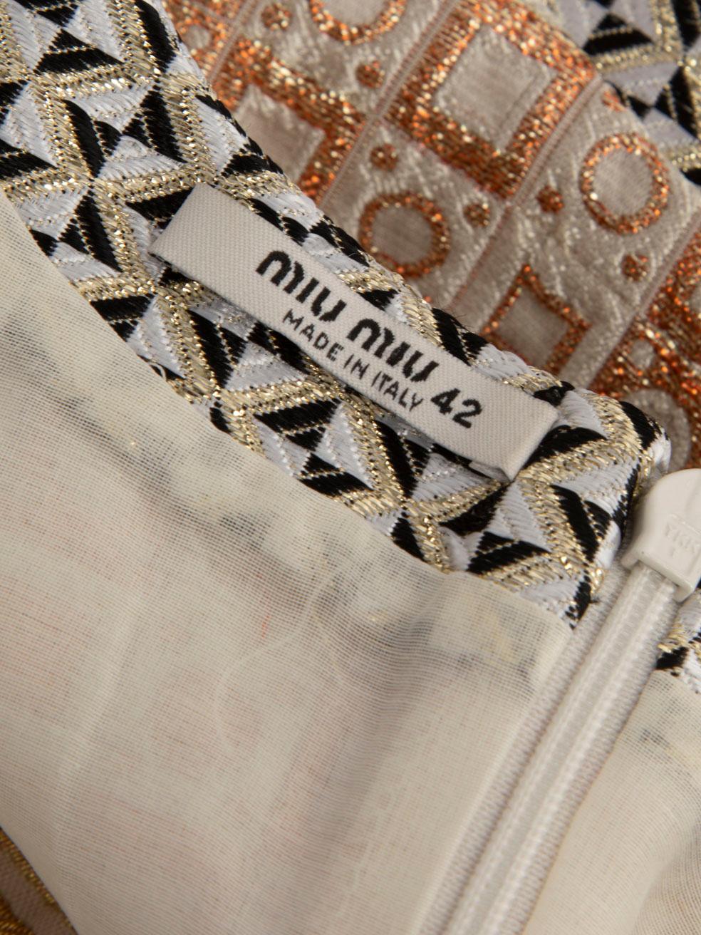 Mini abito a righe metallizzato Miu Miu Taglia M In condizioni buone in vendita a London, GB