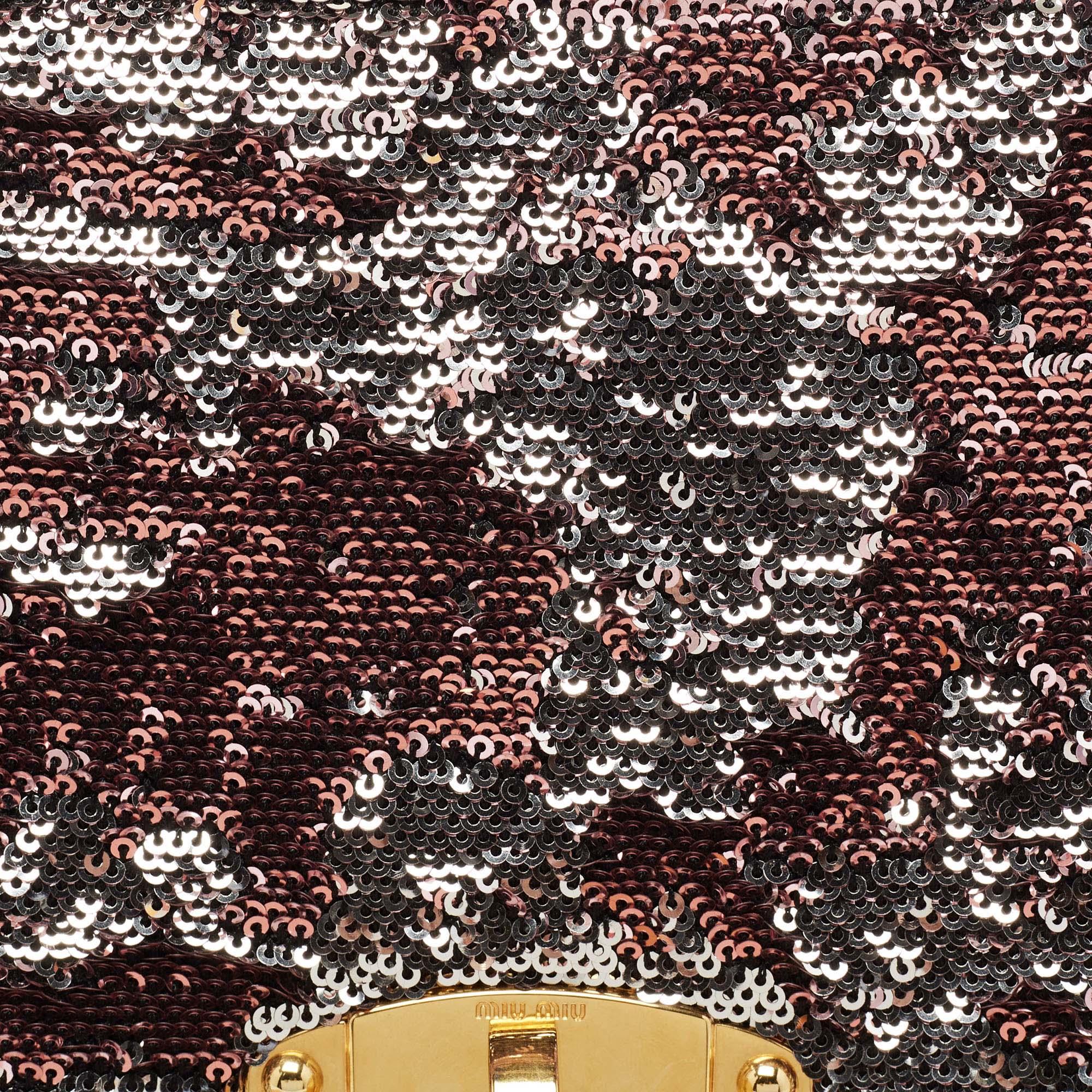 Miu Miu Metallic Two Tone Sequins Clutch 3