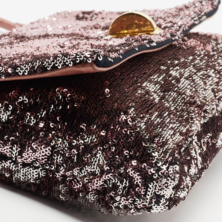 Miu Miu Metallic Two Tone Sequins Clutch For Sale at 1stDibs