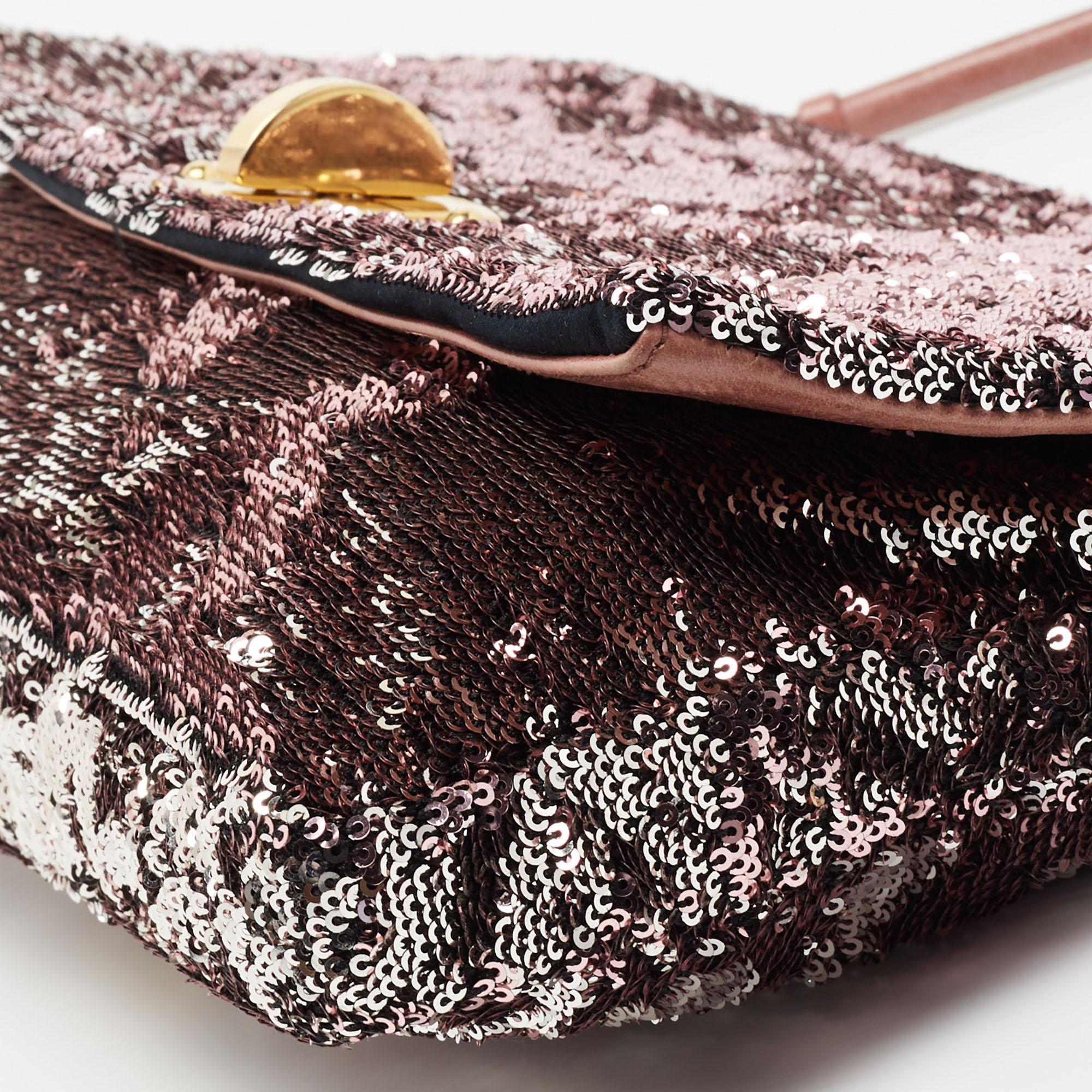 Miu Miu Metallic Two Tone Sequins Clutch 2