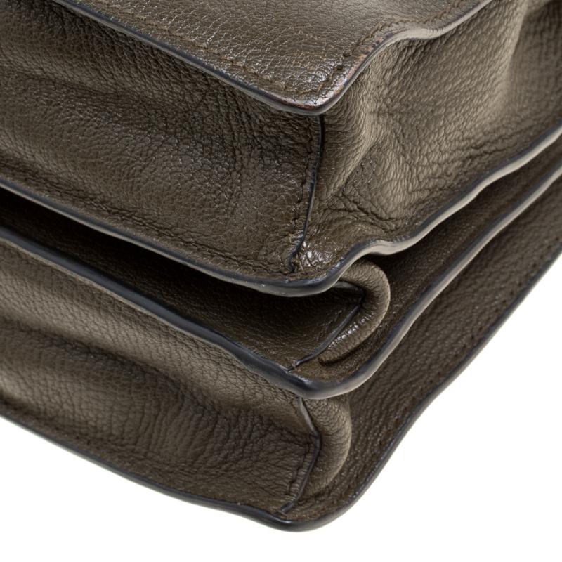 Miu Miu Military Green Madras Leather Top Handle Bag 2