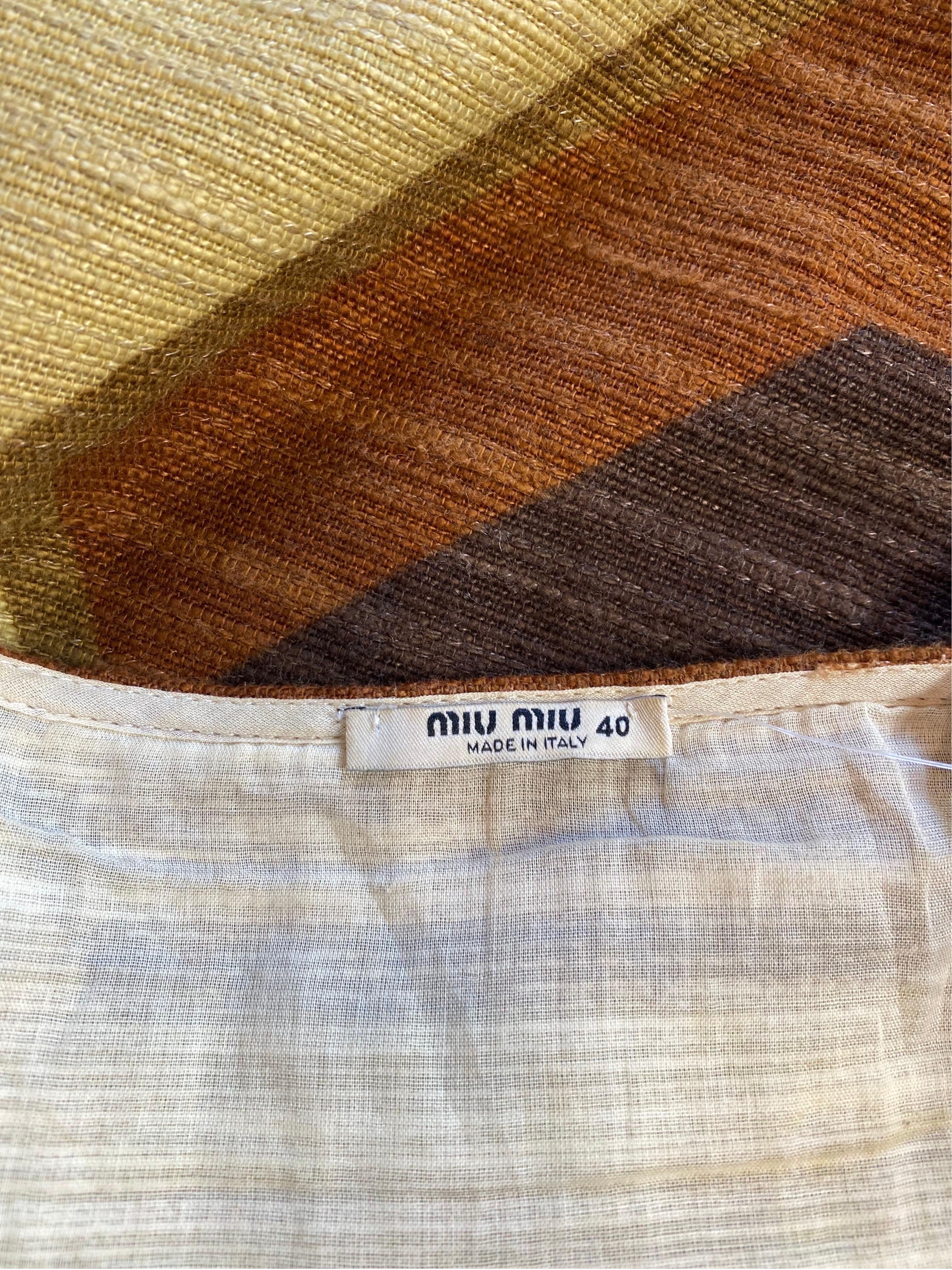 Miu Miu mini geometric orange Skirt 2
