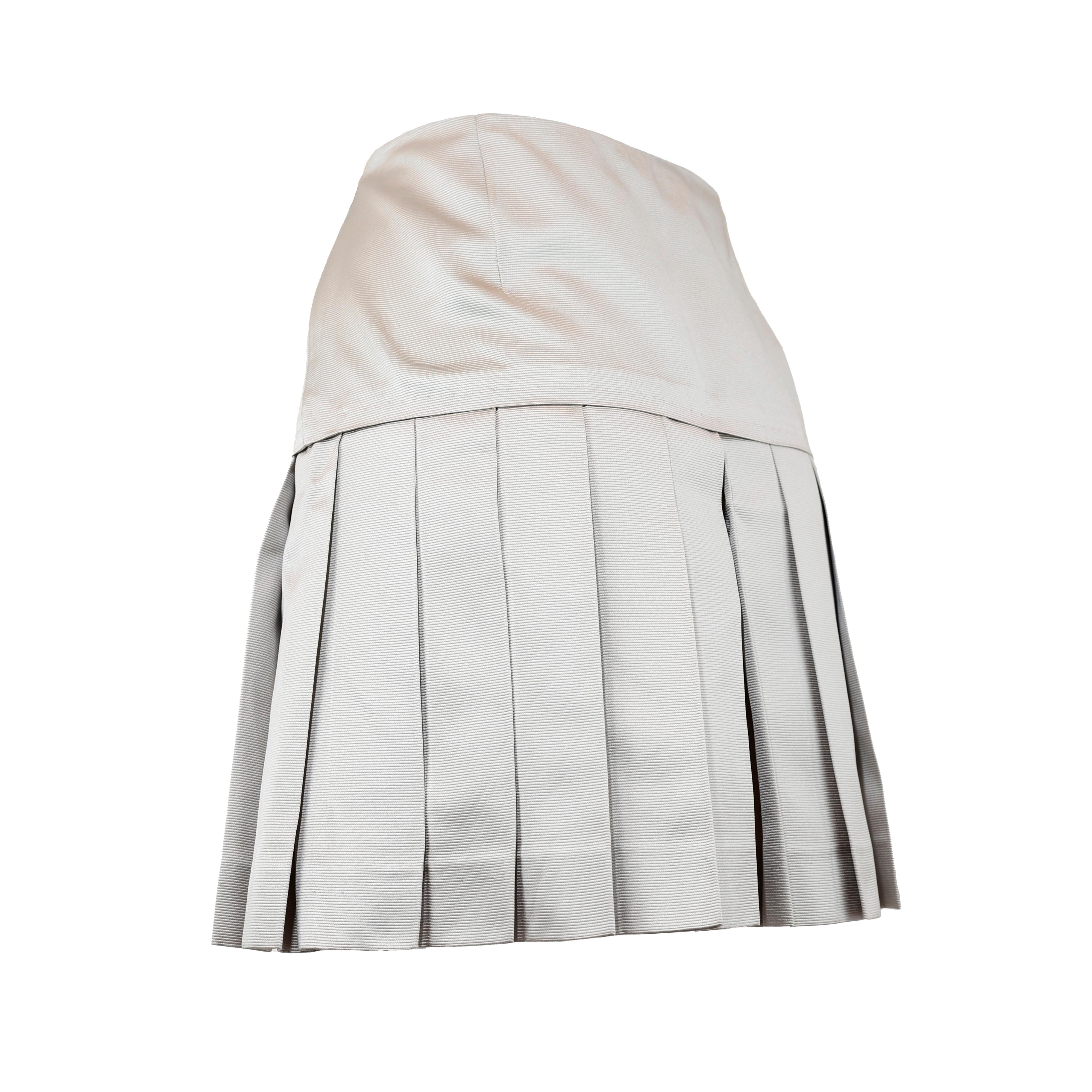 Gray Miu Miu mini Skirt in sil For Sale