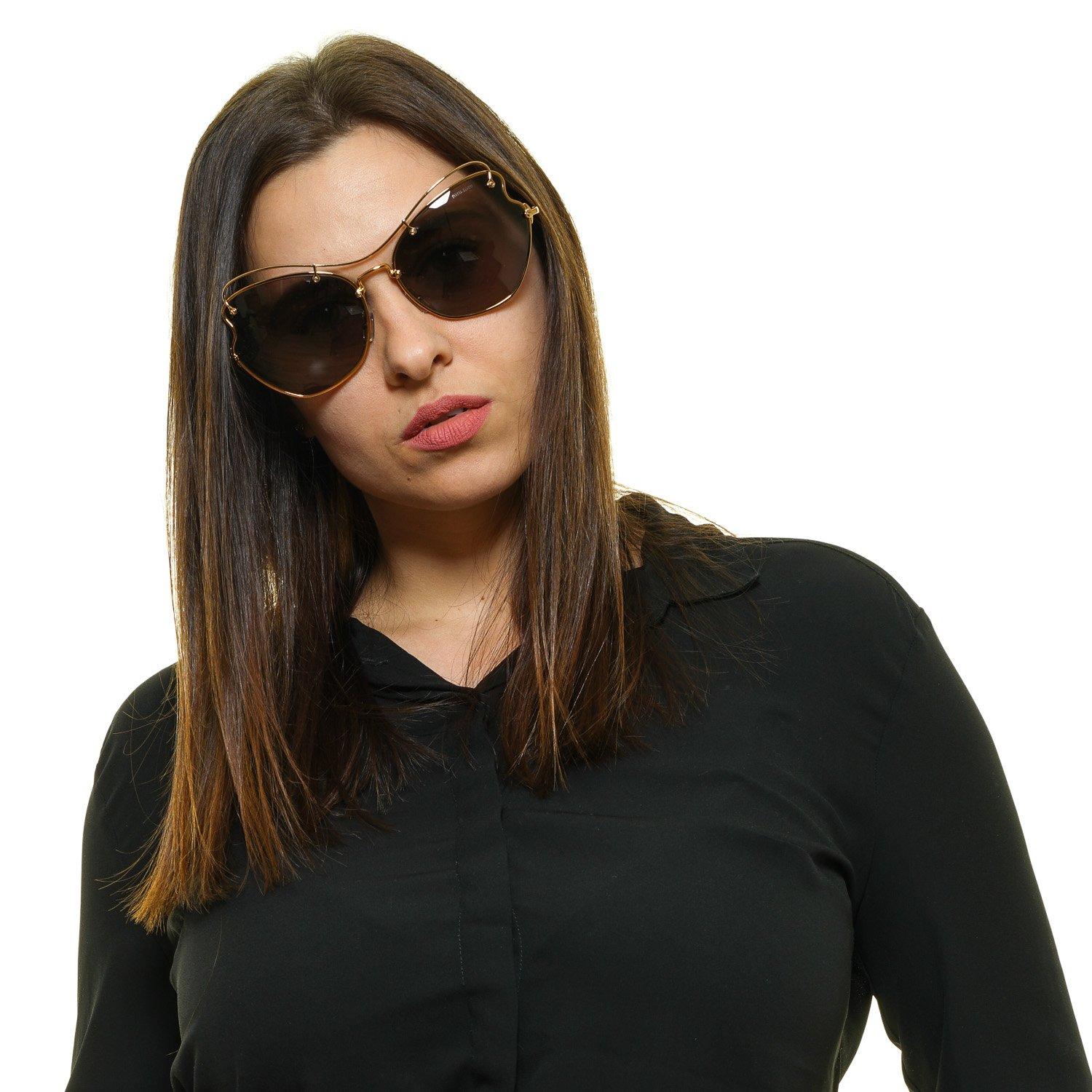 Miu Miu Mint Women Gold Sunglasses MU56RS 7OE6X165 65-19-158 mm In Excellent Condition In Rome, Rome