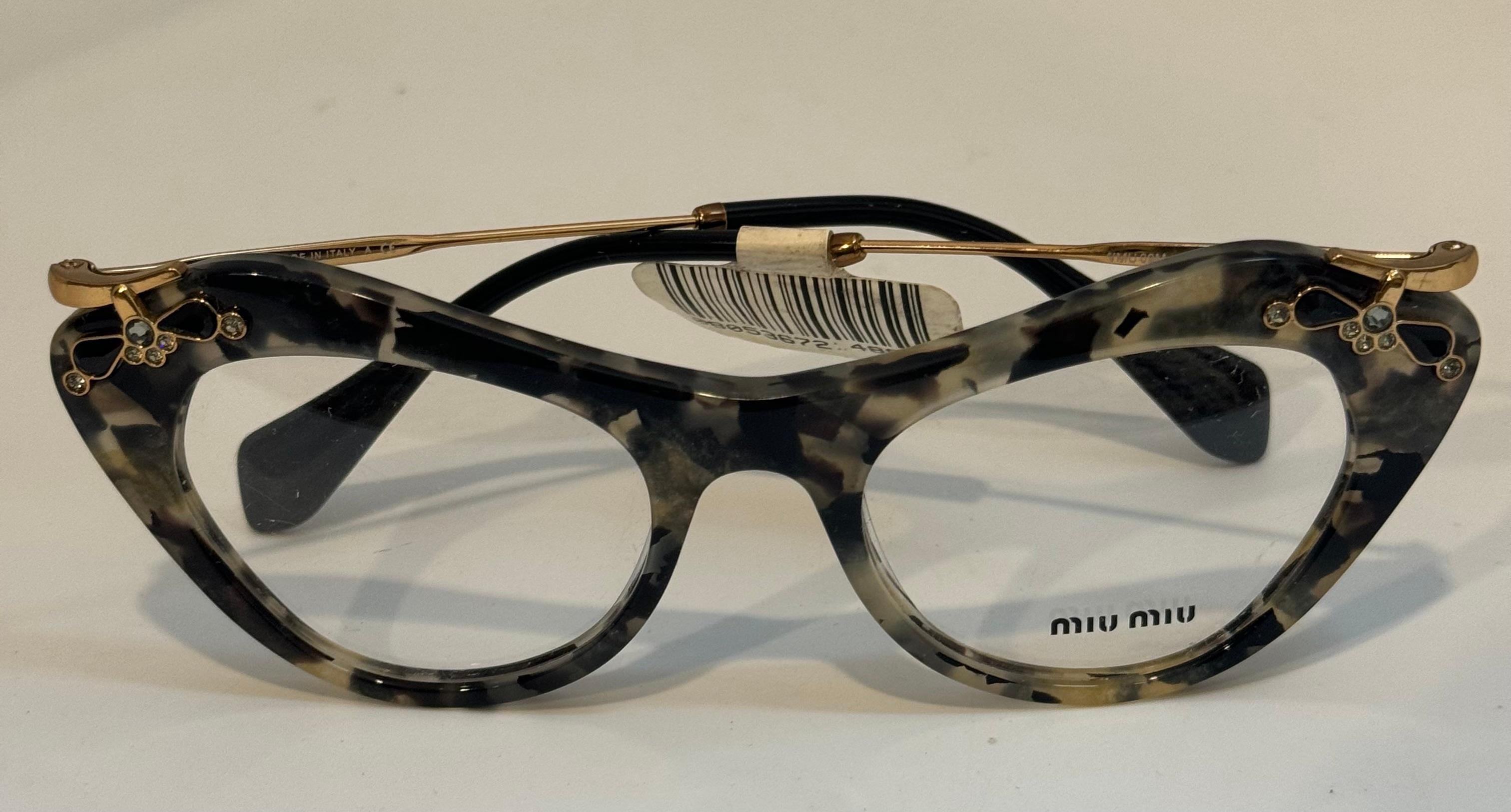 Miu Miu MU 09MV DHE101 Grey/Black  Optical Eyeglasses 49/19/140, Ornated 7