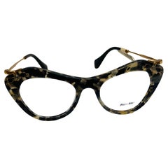 Used Miu Miu MU 09MV DHE101 Grey/Black  Optical Eyeglasses 49/19/140, Ornated