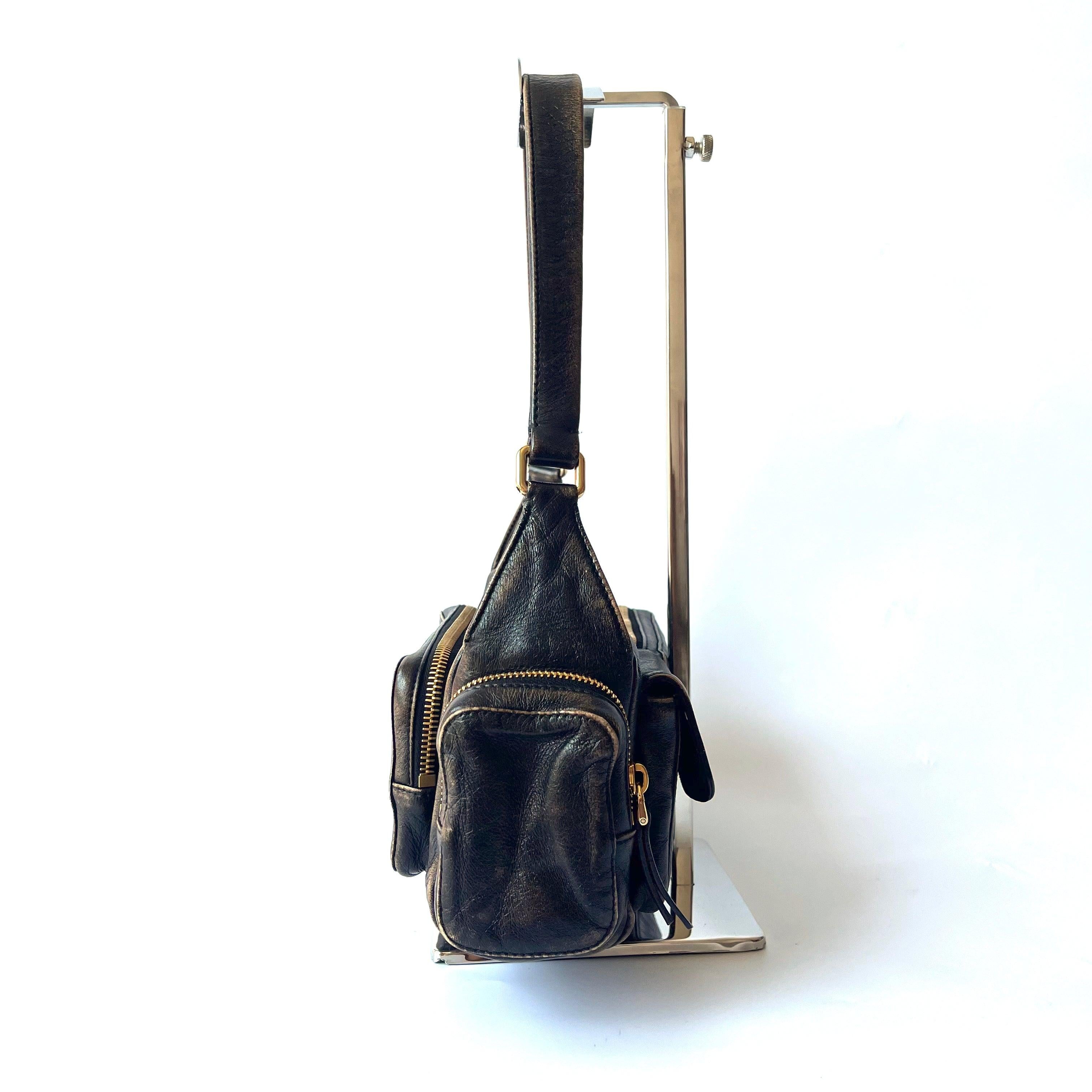 Black Miu Miu Multi Pocket Nappa leather bag Sand/Coffee