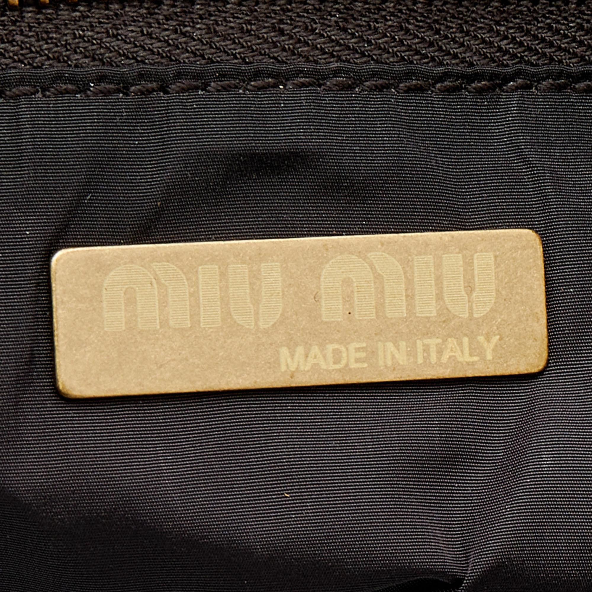 Miu Miu Multicolor Calf Hair and Denim Shoulder Bag 1