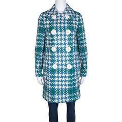 Miu Miu Multicolor Chunky Textured Wool Double Breasted Overcoat S