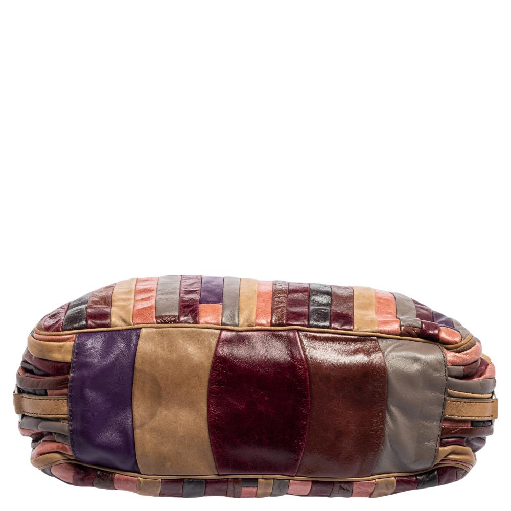 Miu Mehrfarbige Patchwork-Ledertasche 9