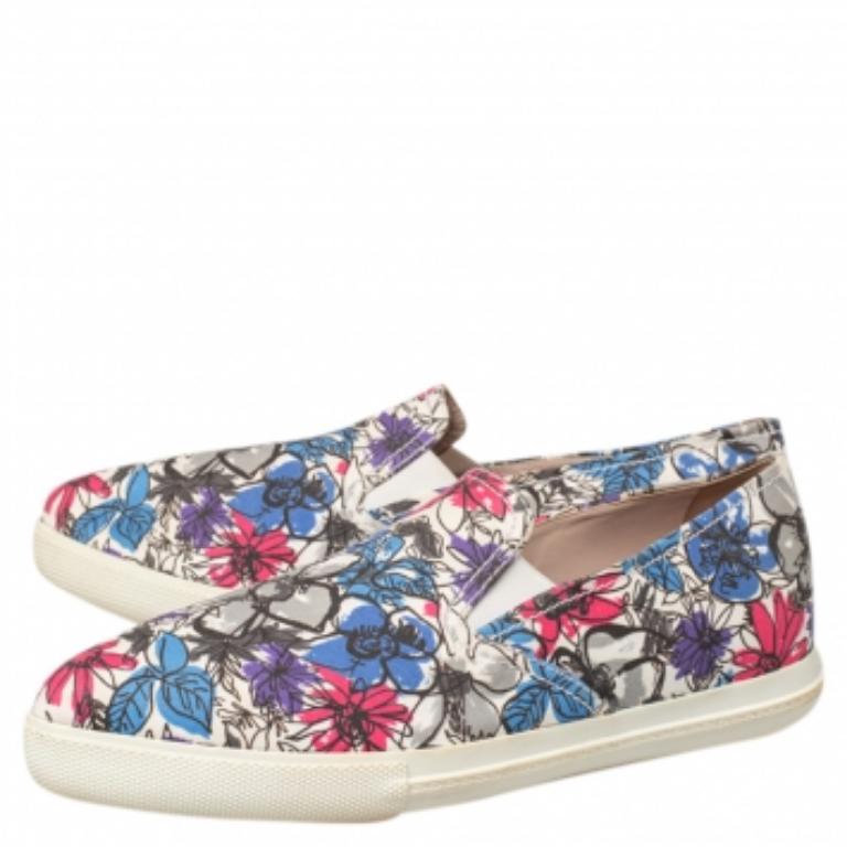 Miu Baskets à enfiler en toile imprimée multicolore, taille 38 2
