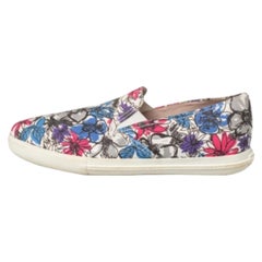 Miu Miu Multicolor Printed Canvas Slip On Sneakers Size 38