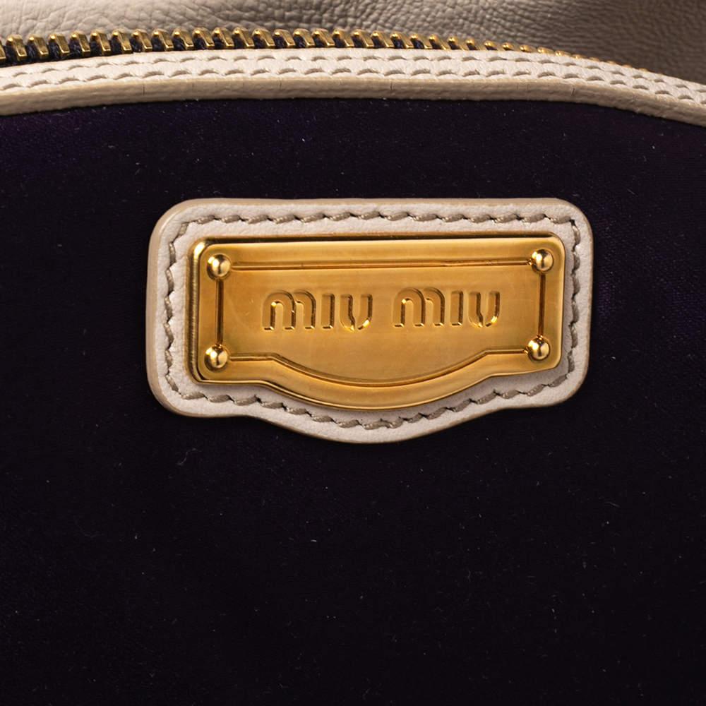 Miu Miu Multicolor Woven Leather Tote 3