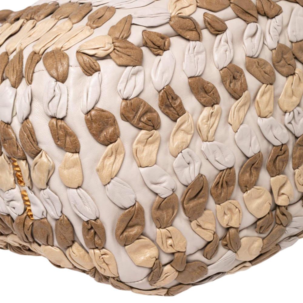 Miu Miu Multicolor Woven Leather Tote 4