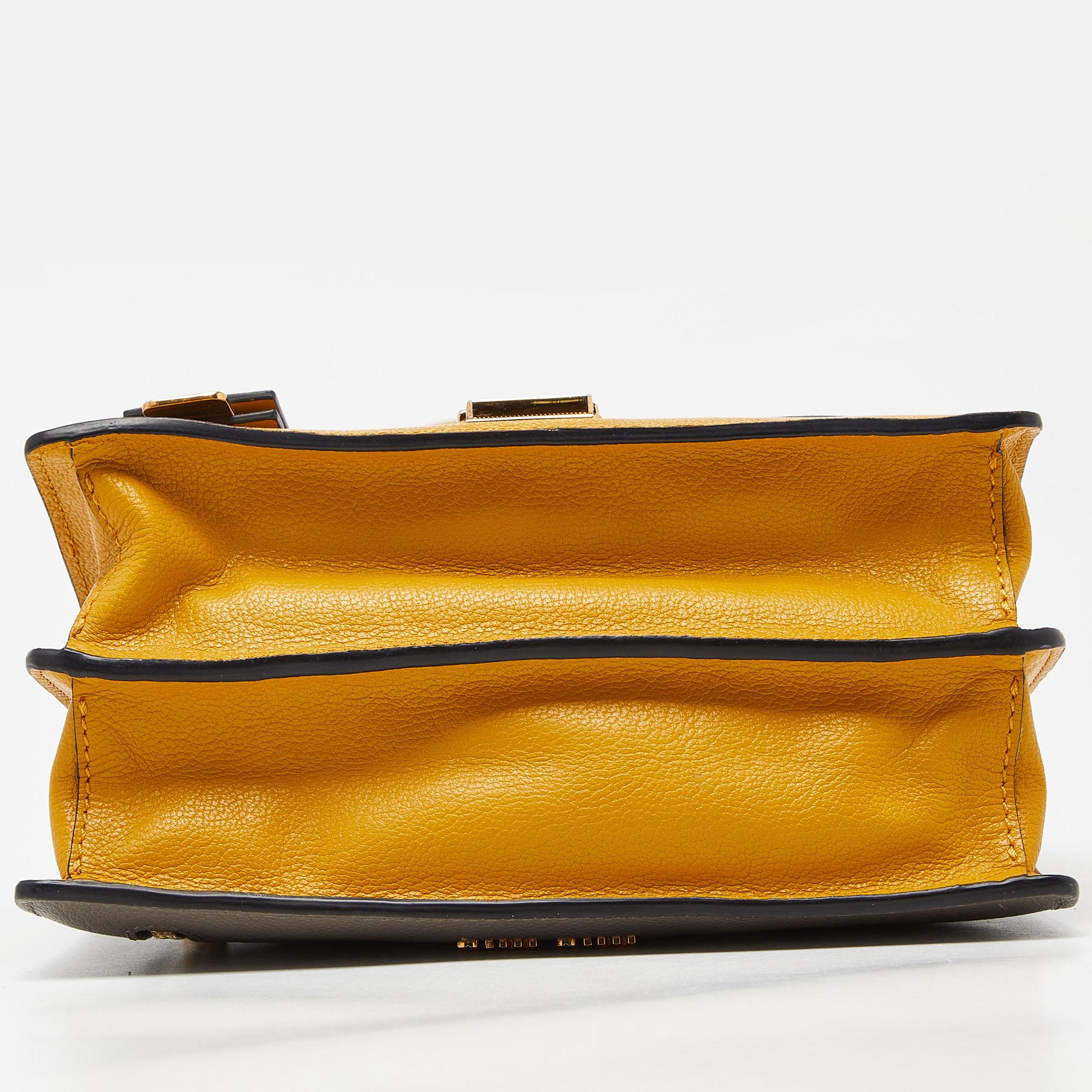 Miu Miu Mustard/Grey Madras Leather Bandoliera Crossbody Bag For Sale 4