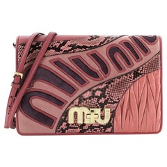 Miu Miu My Logo Shoulder Bag Patchwork Leather and Python Small