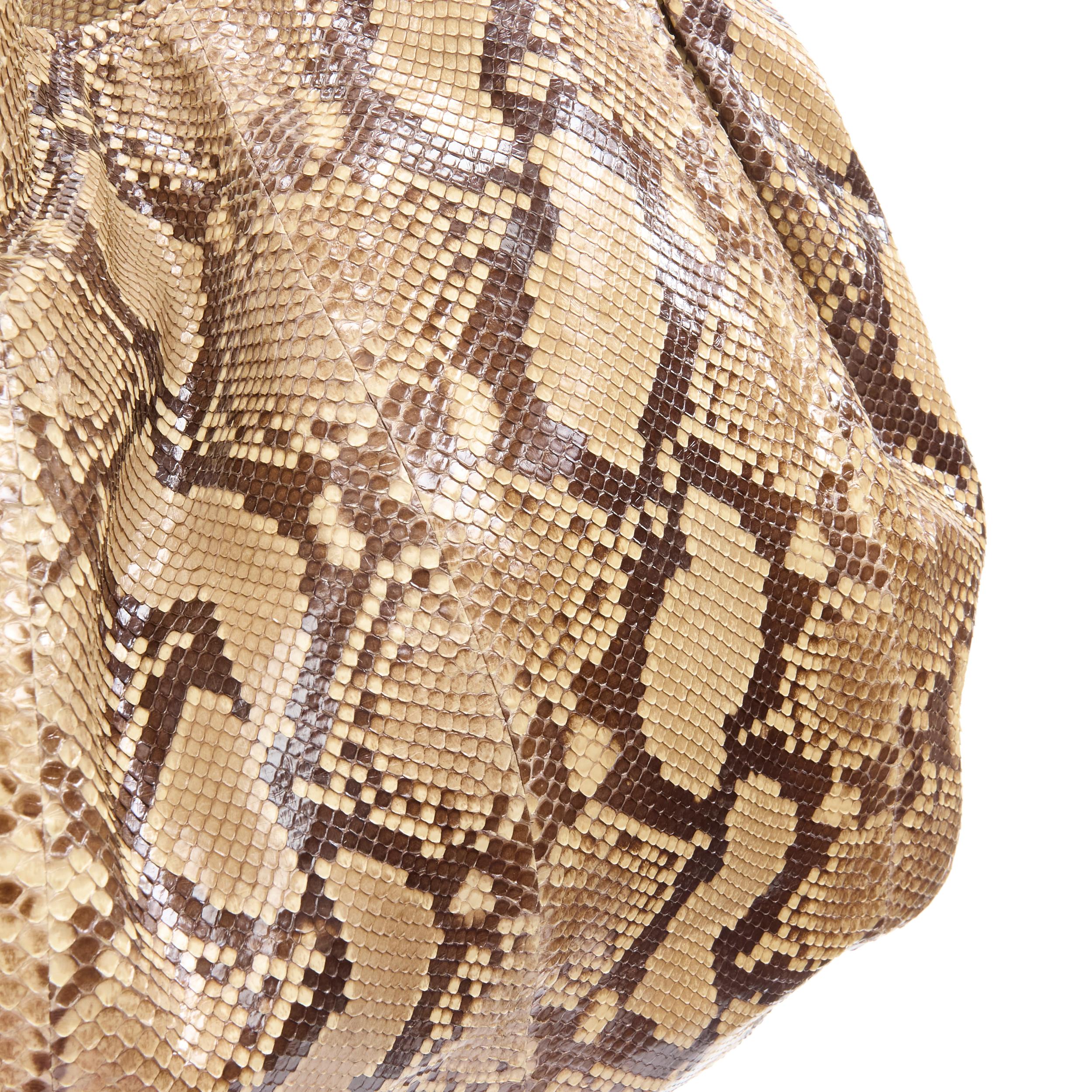MIU MIU natural scaled genuine python leather gold hardware shoulder hobo bag 1
