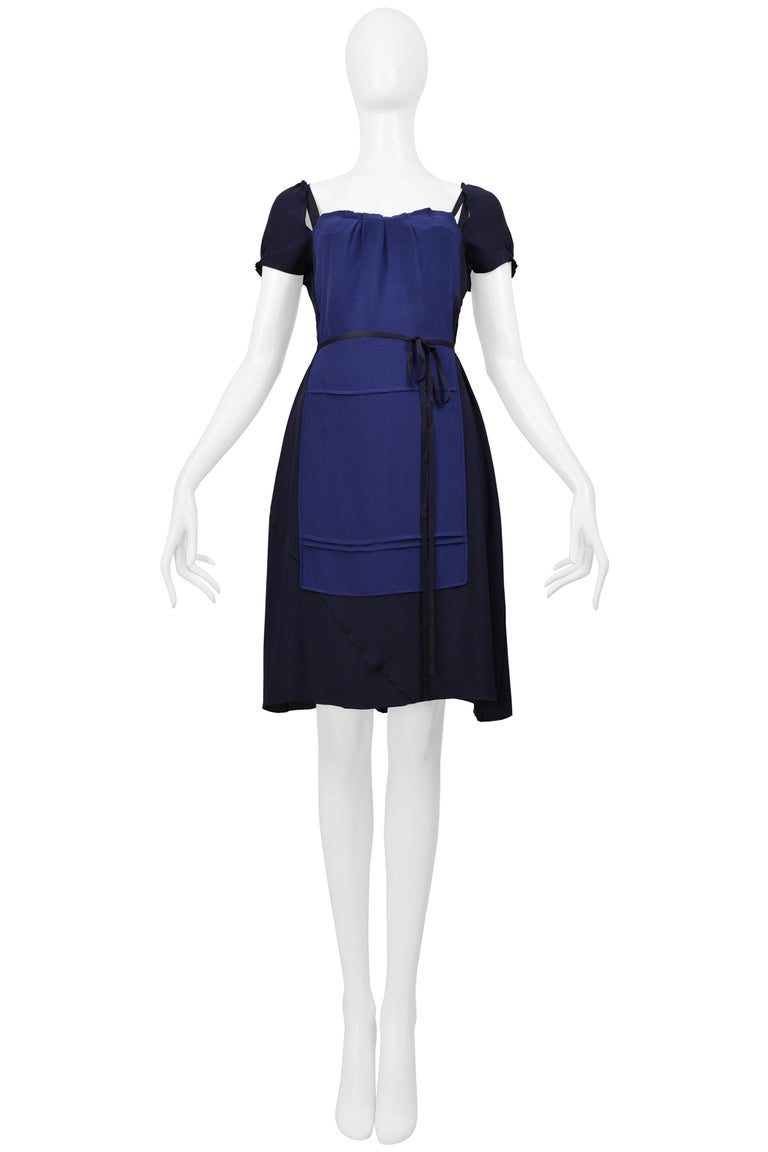 miu miu blue dress Miu Miu // Navy & White Woven Polka Dot Dress – VSP Consignment main image 0
