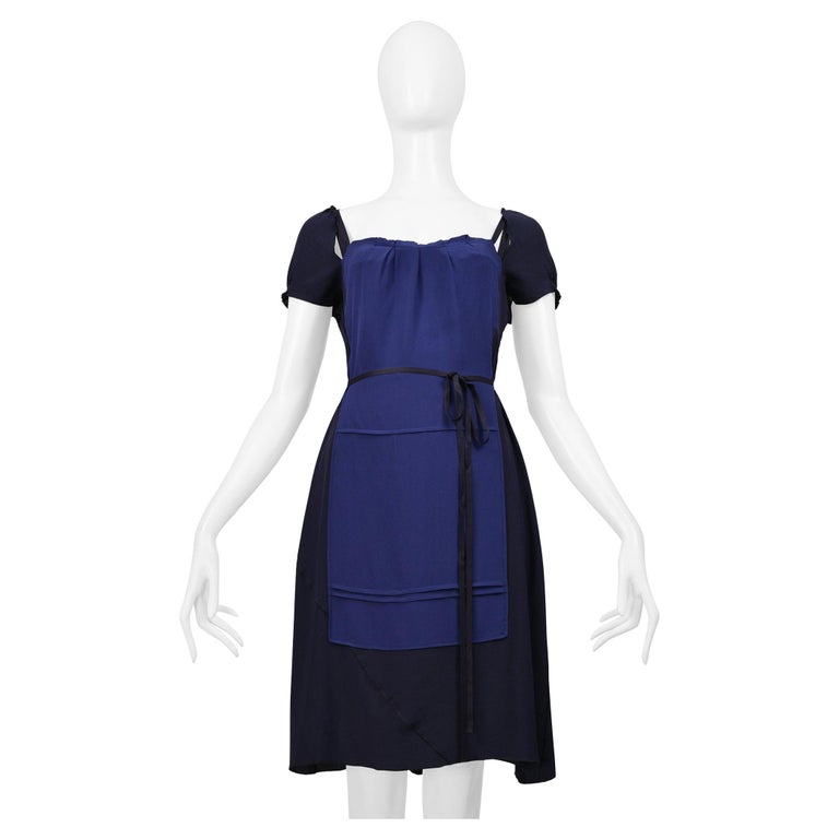 Miu Miu Navy and Blue Apron Dress With Cutouts And Ribbons 2006 For Sale at 1stDibs Miu Miu Navy and Blue Apron Dress With Cutouts And Ribbons 2006 For Sale at 1stDibs