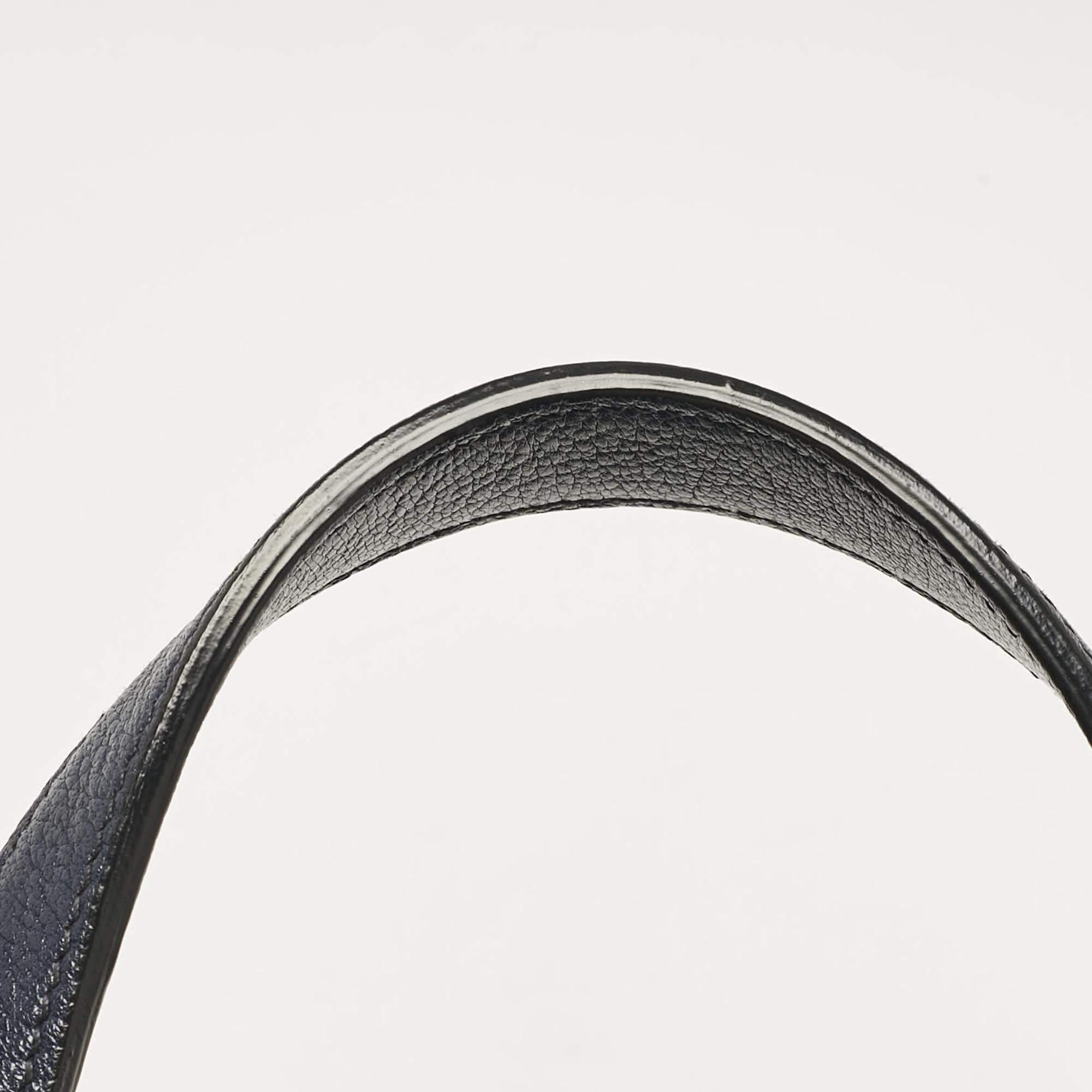 Miu Miu Navy Blue Leather Madras Top Handle Bag 2