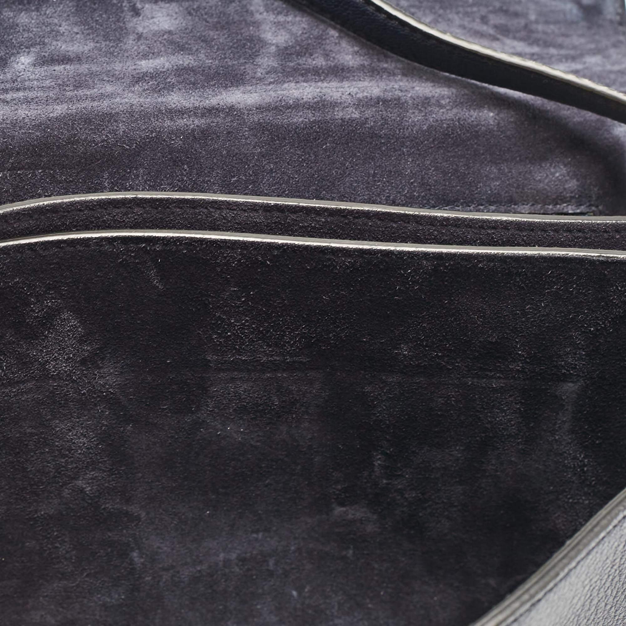 Miu Miu Navy Blue Leather Madras Top Handle Bag 4