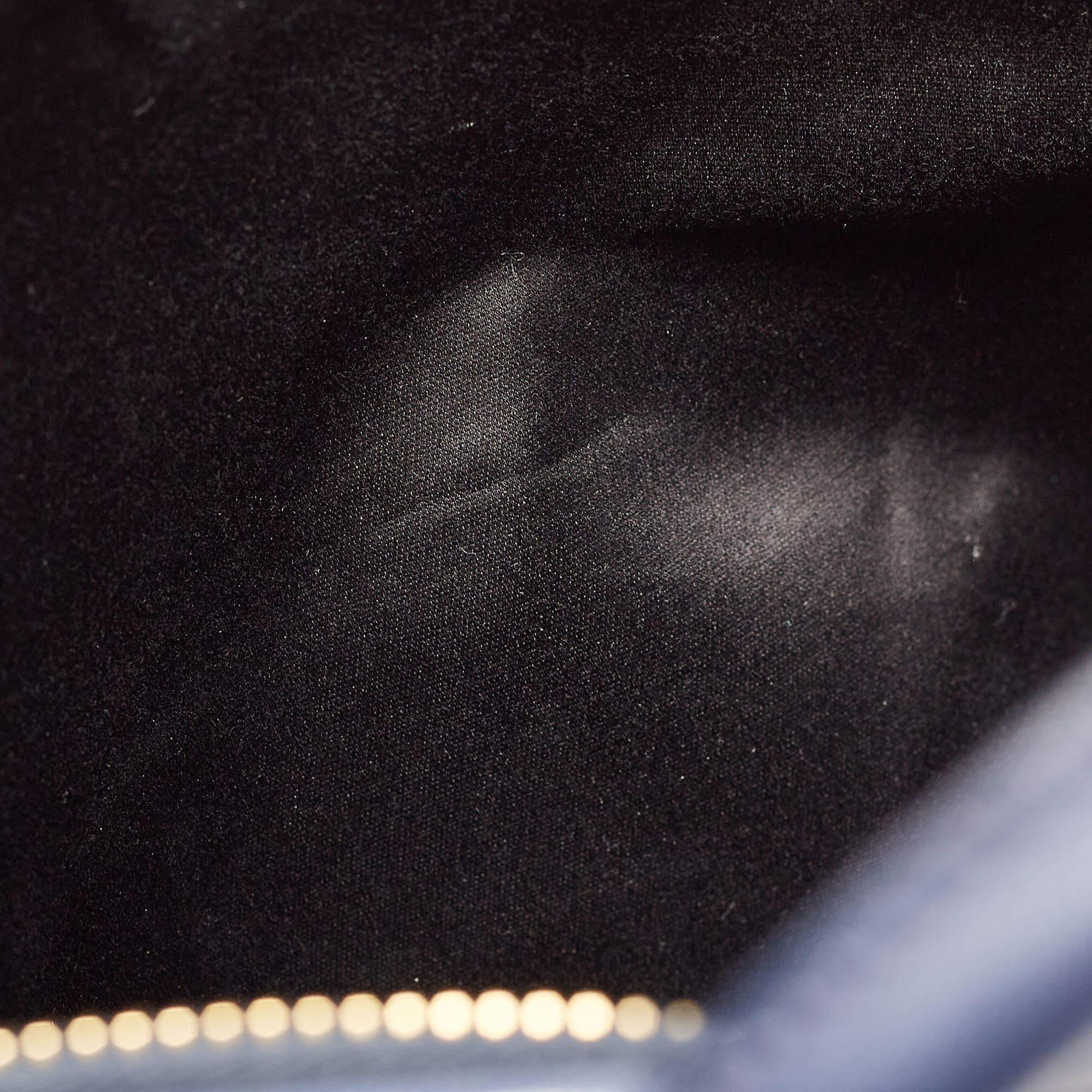 Miu Miu Navy Blue Matalasse Leather Tote For Sale 5