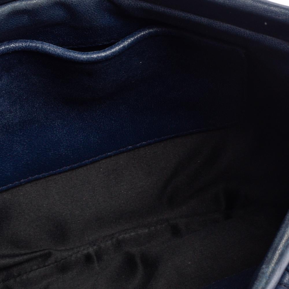 Miu Miu Navy Blue Matelasse Leather Frame Clutch Bag 5