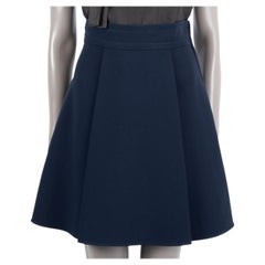 MIU MIU navy blue triacetate 2015 PLEATED CADY SHORT Skirt 38 XS