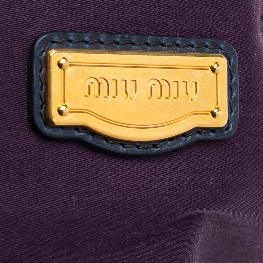 Miu Miu Navy Blue Vitello Lux Leather Bow Satchel 1
