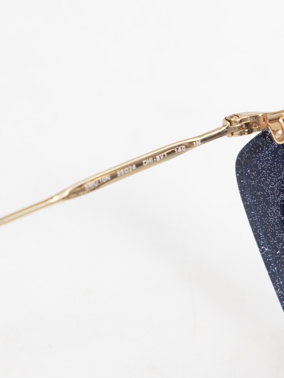 Gafas de sol Miu Miu mariposa azul marino en venta 4