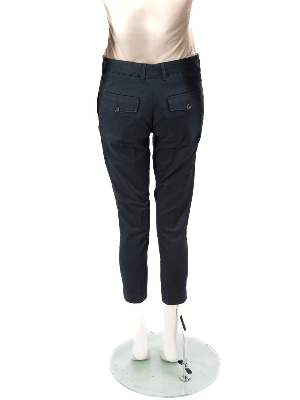 Nero Pantaloni Chino Miu Miu Navy Taglia XS in vendita